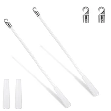 2 Pieces Fiberglass Blind Wand White Vertical Long Blinds Replacement Parts w...