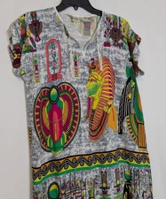 Z & Y Egyptian Pharoah, Casual Pull-On Straight Cotton Dress; Size M