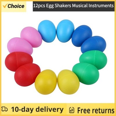 12 Stück Eierstreuer Musikinstrumente Percussion Ei für Kinder Spielzeug Kunststoff Osten