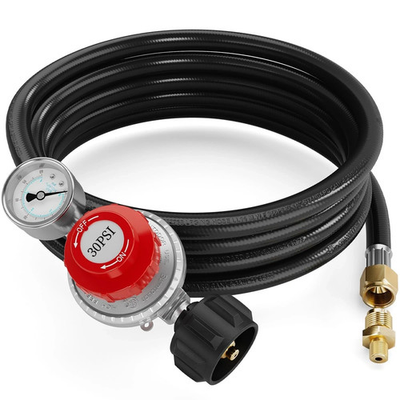 #ad 12FT 0 30 PSI Adjustable High Pressure Propane Regulator with 60PSI Gauge Gas... $36.99