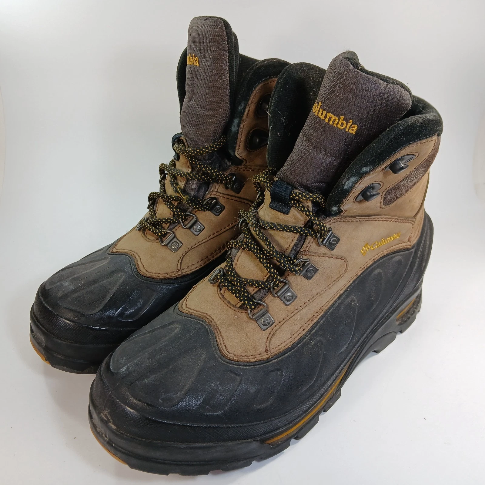 Men's 11 Columbia Bugabootoo Brown Leather Waterproof Thermalite Boots Winter