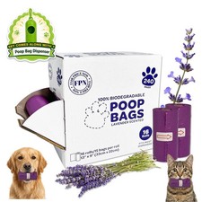 Dog Poop Bags Lavender Scented Dog Waste Bags Biodegradable 16 Rolls 240 CT
