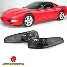 For 1997-2004 Chevy Corvette C5 Front Bumper Corner Turn Lights Smoke Pair 2PCS