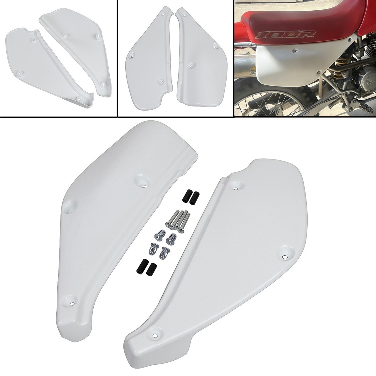 Unpainted White Side Panels Guard Kit For Honda XR100R XR80R 88-00