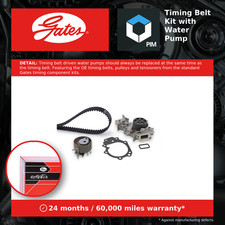 Timing Belt & Water Pump Kit fits RENAULT CLIO 1.2 2001 on Set Gates 119A01820R