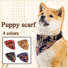 Adjustable Pet Bandana Triangle Scarf Japanese Style for Cats Small Dogs