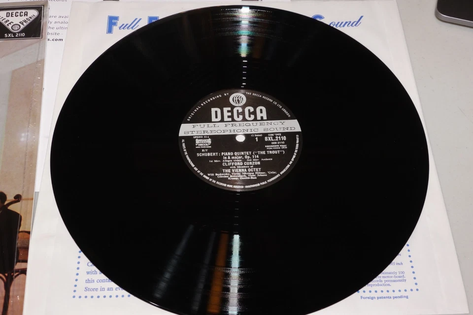 Speakers Corner SCHUBERT "Trout" CURZON/VIENNA 8tet Decca SXL-2110 180g NM - Image 3 of 4