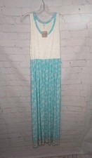 Jade & Ivory Lace Floral Maxi Dress Lace Bodice Size Large