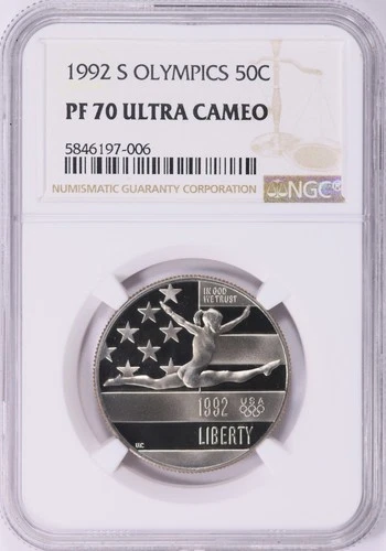 1992 S Olympics 50C Half Dollar 50c NGC PF 70 Ultra Cameo PR70 DCAM - TOP POP