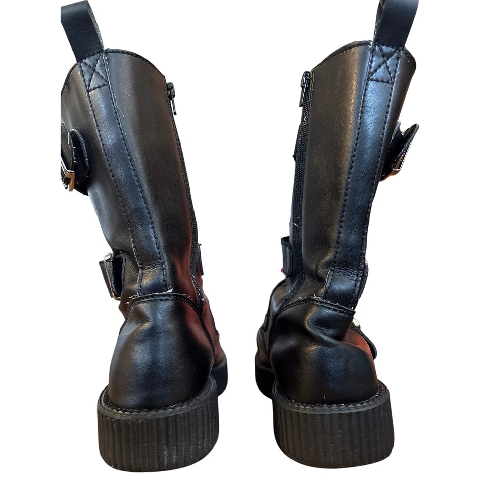 TUK 3 Buckle Boots Vegan Punk Goth Size 9 Men’s 11 Womens v9410/13845 - Image 4 of 4