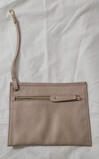 Womens Wristlet Butter Leather Blush Nude Purse Attachment Strap Coin Card Case