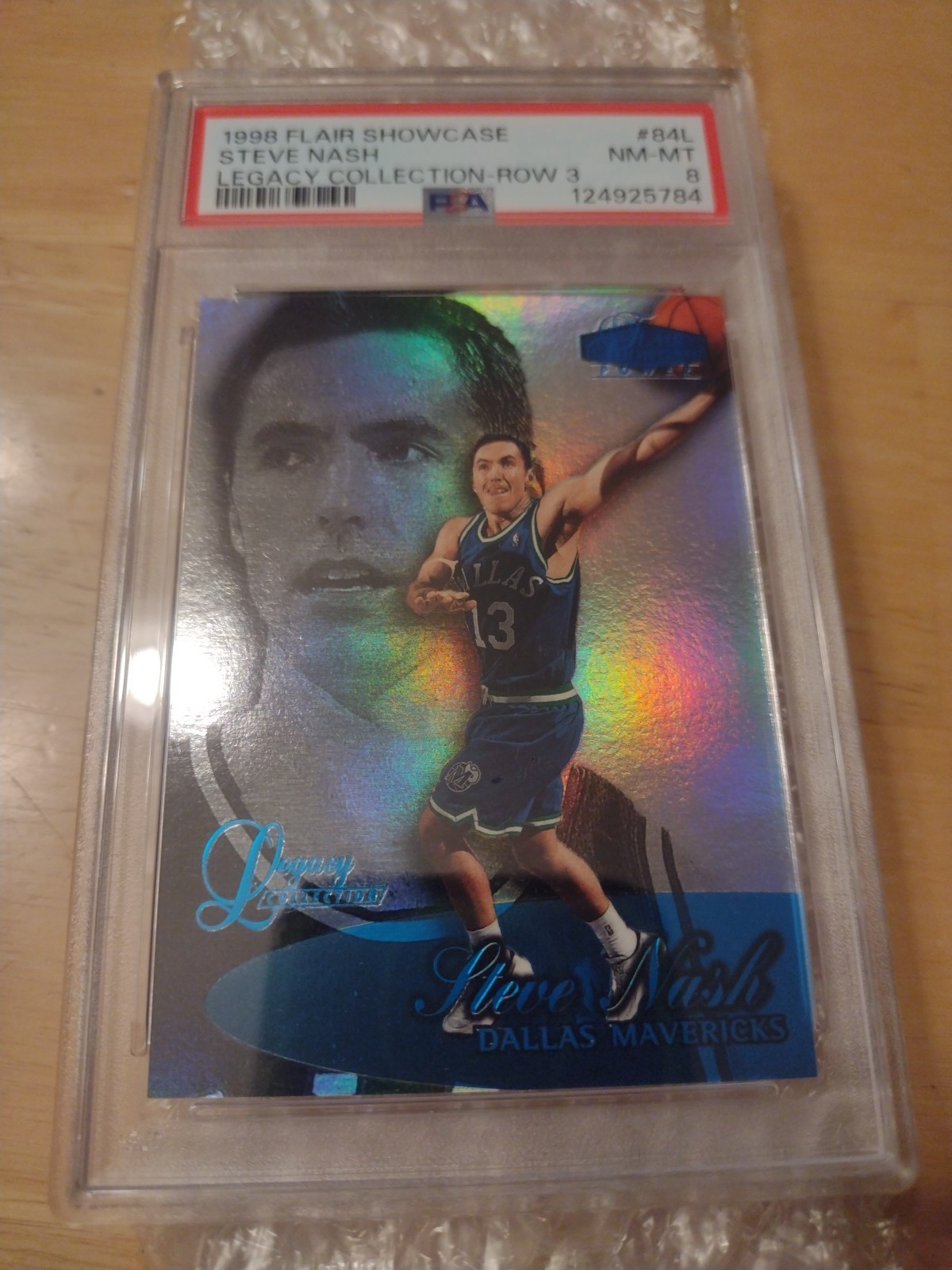1998 FLAIR SHOWCASE STEVE NASH LEGACY ROW 3 PSA 8 GRADED # 93 of 99