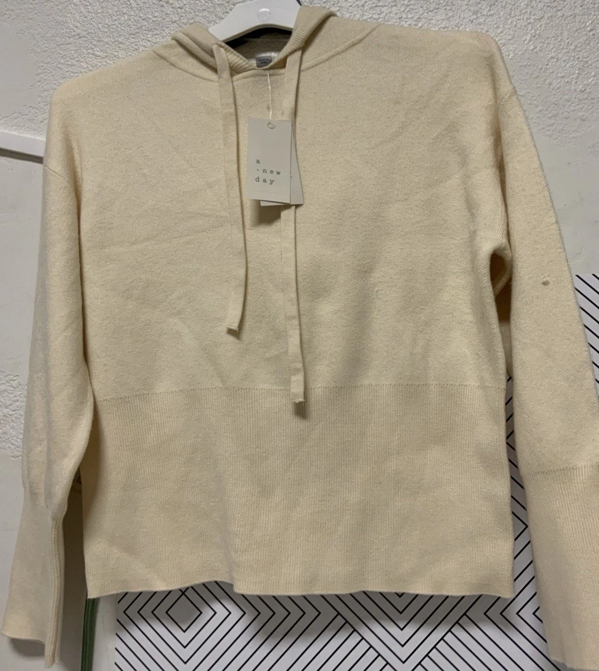 OFF WHITE ? Felpa con cappuccio donna A New Day maglia accogliente panna taglia M ?