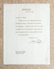 William H Taft / WILLIAM H TAFT | TLS TO ROY G WATSON 1921 Signed