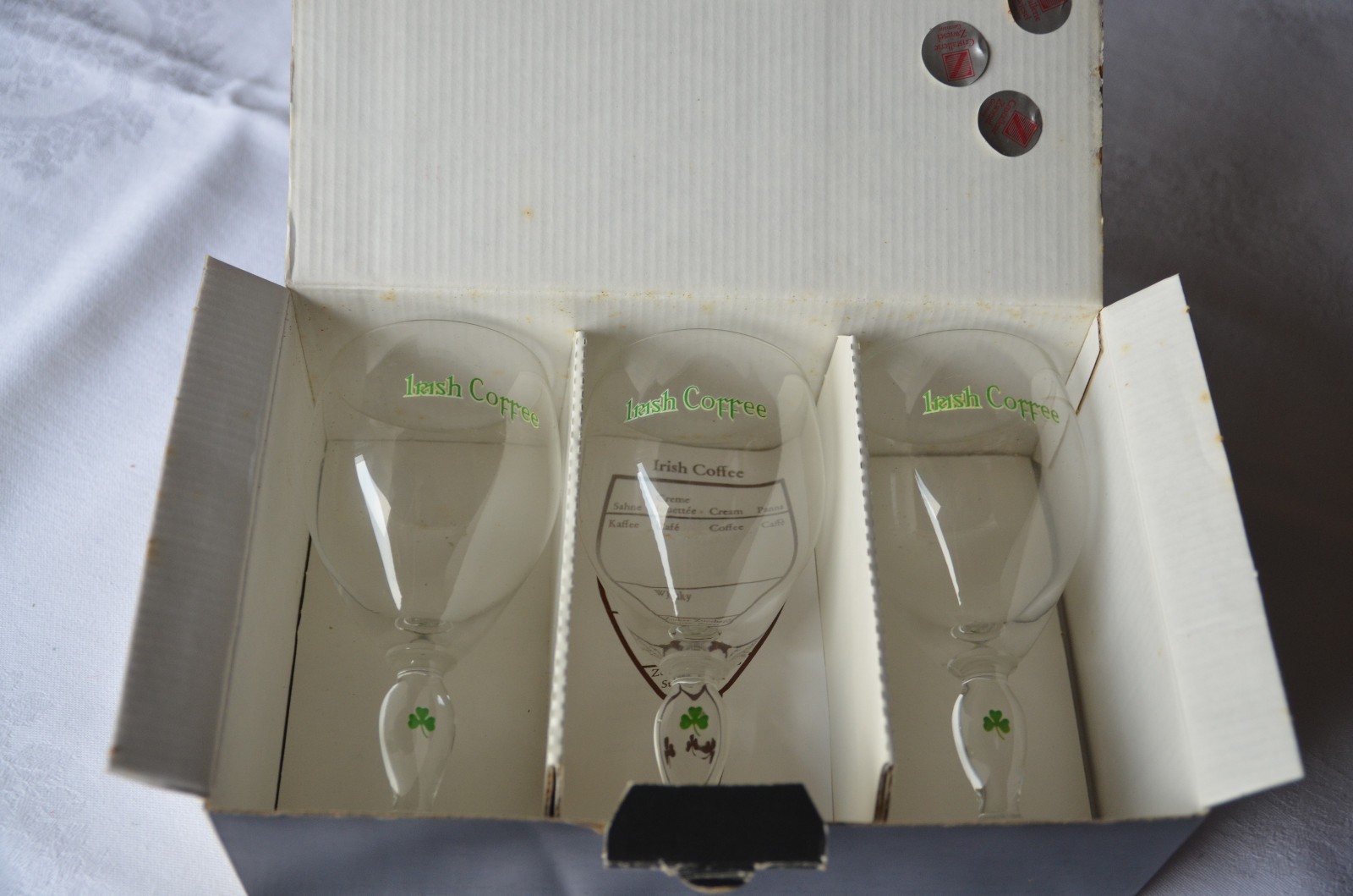 3x Irish Coffee Glas Gläser mit Kleeblatt ohne Goldrand v. Schott-Zwiesel in OVP