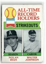 1979 Topps #417 Nolan Ryan / Walter Johnson