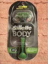 Men’s GILLETTE BODY Razor ~ 1 Handle with 1 Cartridge ~ NEW! See Pics!