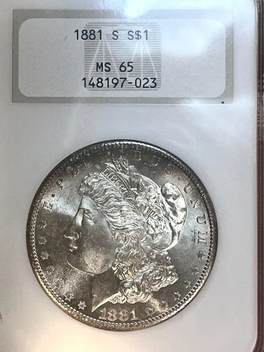 1881 S  MORGAN DOLLAR  NGC MS 65 GEM BU  ORIGINAL 1ST HOLDER OUTSTANDING