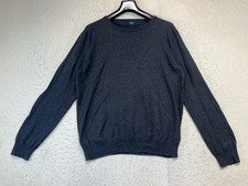 J. Crew Men s Large Dark Grey Cotton Cashmere Pullover Lightweight Sweater