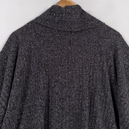 Sonoma Top 3X Gray Marled Rib Knit Cowl Neck Stretch Short Sleeve High Low New - Picture 4 of 8