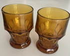 Vintage Viking Georgian Amber Anchor Hocking Honeycomb Drinking Glasses Tumblers