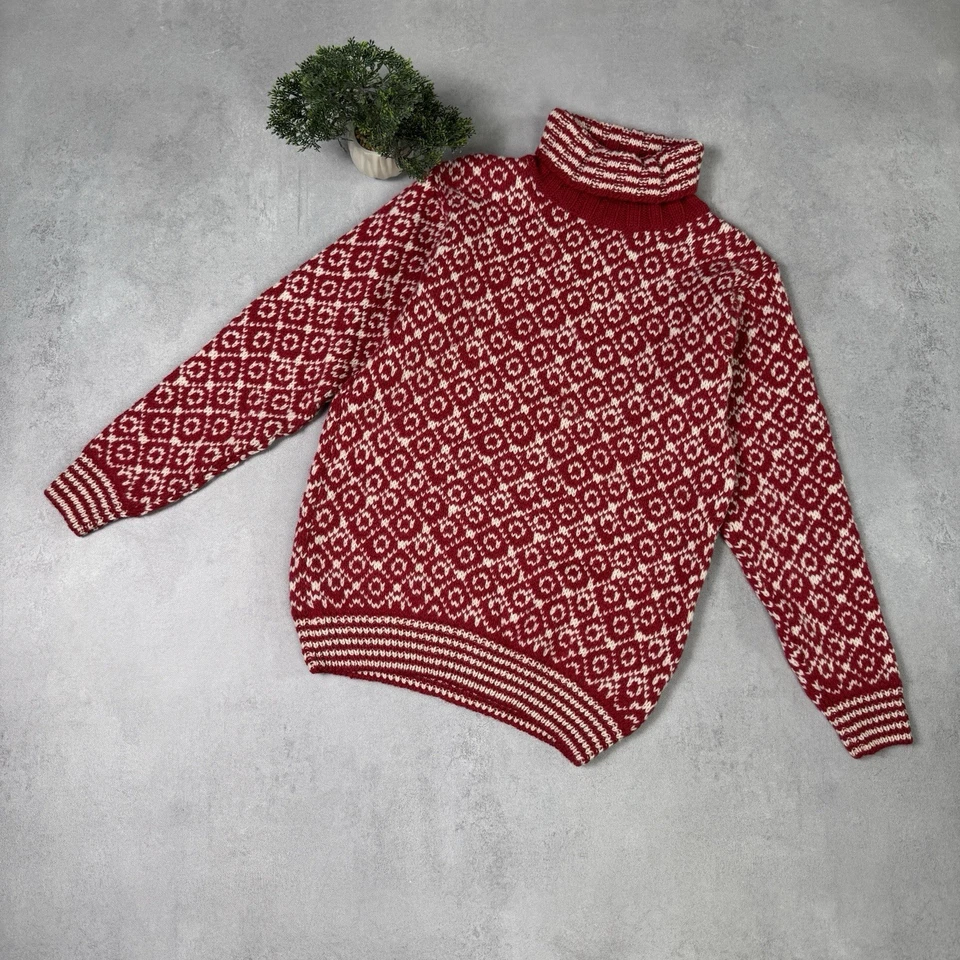 Devold Herren Wollpullover Rot Made In Norway Größe L - Bild 2 von 4