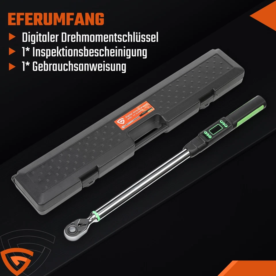 Digitaler Drehmomentschlüssel 1/2" 17-340Nm Drehmoment Prüfen Einstellen LCD KFZ - Bild 3 von 4