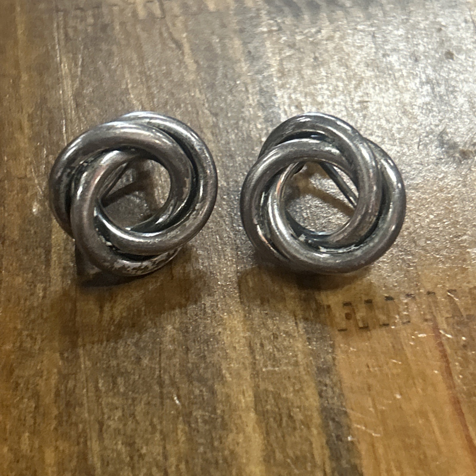 Sterling Silver Danecraft Interlocking Woven Scre… - image 1