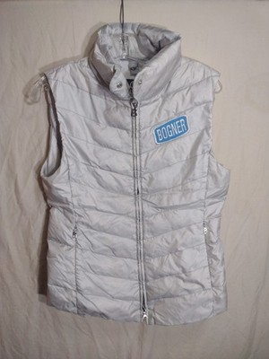 Bogner Silver Quilted Polyester Puffer Vest Size 36 US 6 Small Made In China