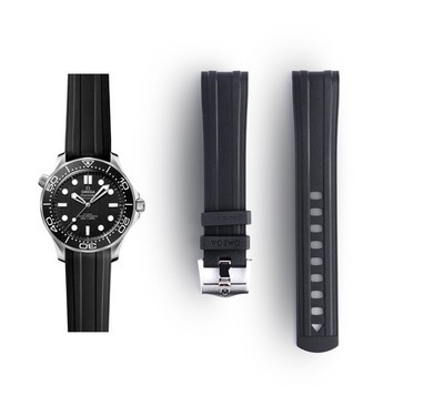 Omega Seamaster Diver 300M Black Rubber Strap 20mm + SS Pin Buckle 032CVZ010126
