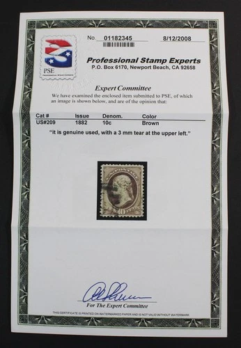CKStamps: US Stamps Collection Scott#209 Used PSE Cert