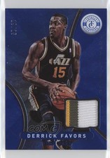 2012-13 Totally Certified Memorabilia Blue Prime 19/25 Derrick Favors #63 s6i