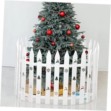 Pieces 16" Tall Christmas Tree Fences Thick White Plastic Picket Fence 15