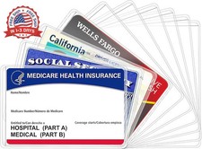 10 Pack New Medicare Card Holder Protector Sleeves  12Mil Clear PVC Waterproof Me