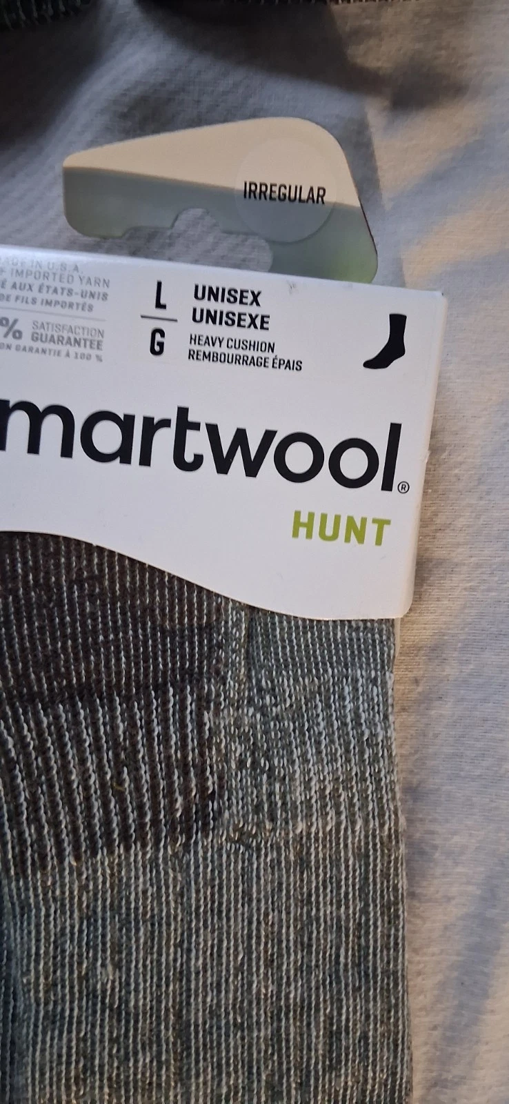 Smartwool socks men's crew Large L LG hunt hunting merino wool Loden Unisex Phd