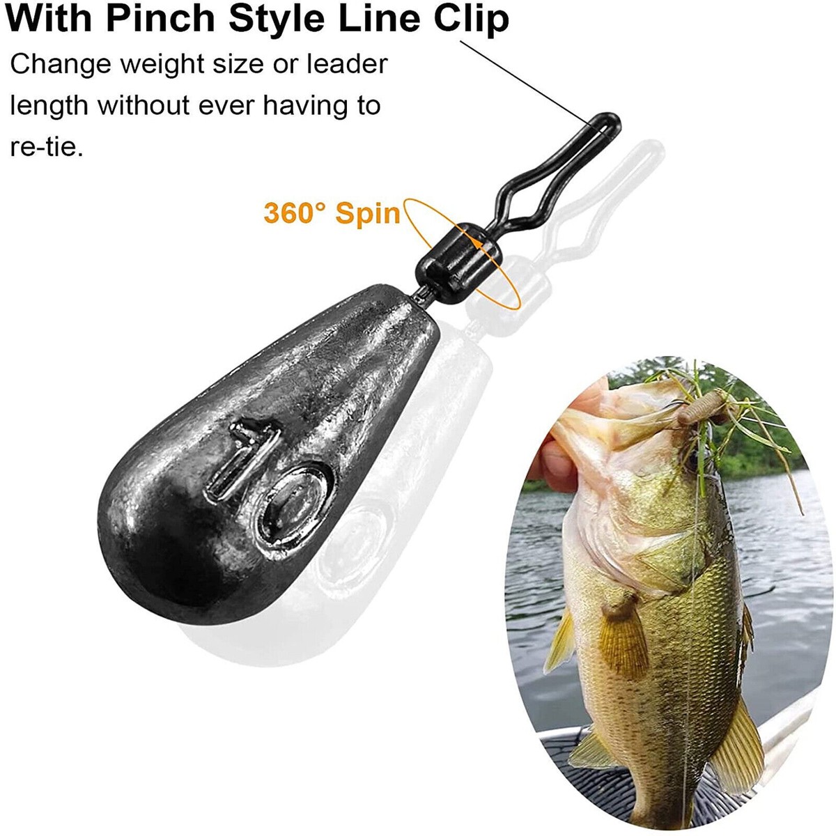 Fishing Weights 60PC Fishing Weight Kit Drop Shot Sinkers