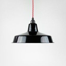 Lampenschirm Emaille Industrielampe Fabriklampe Vintage 36cm schwarz 2. Wahl