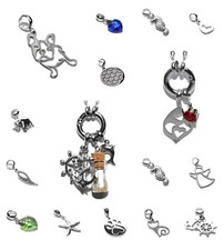 EDELSTAHL Charms Anhänger Halskette Träger WECHSELSCHMUCK silber Bettelarmband