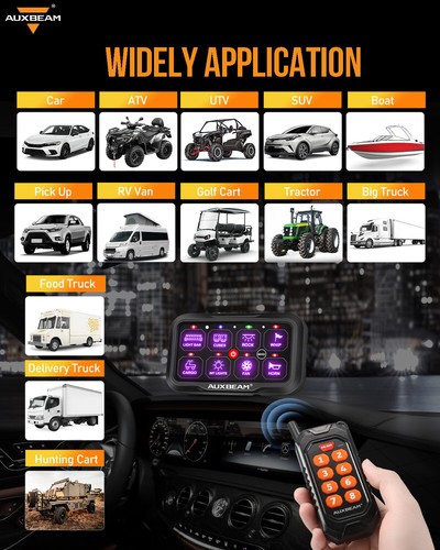 AUXBEAM RGB 8 Gang Switch Control Panel LED Light Bar Relay System Marine 12/24V - Picture 5 of 12