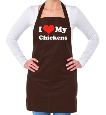I Love My Chickens - Unisex Erwachsene Schürze - Hühnerhähne Haustiere Bauernhof Ei