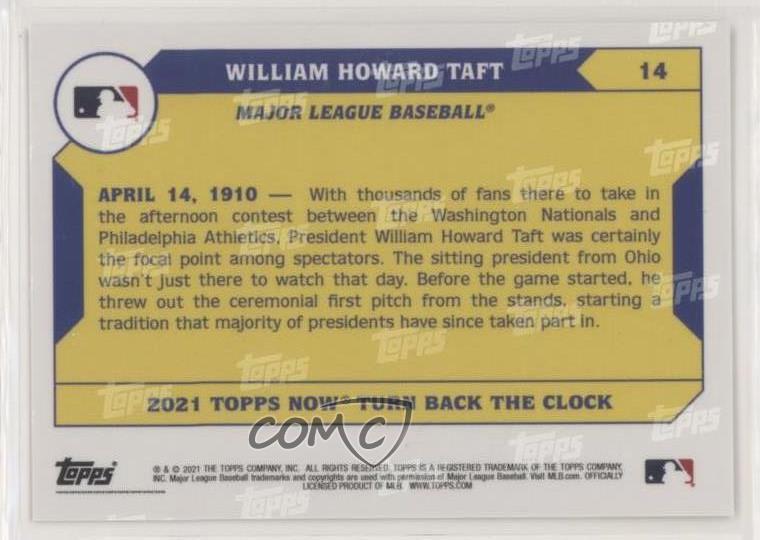 2021 Topps Now Turn Back the Clock /886 William H Taft 14 eBay