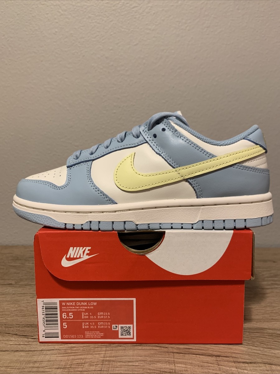 靴 Nike Dunk Low 9.5 Sail/Citron Tint/Ocean ✓🔥NIKE DUNK LOW SAIL / OCEAN BLISS / CITRON TINT - *IN
