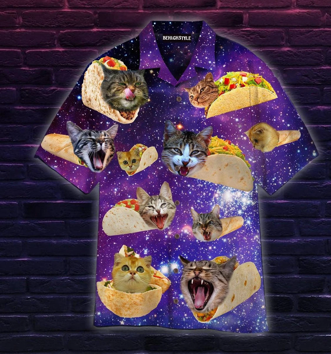Cat taco hawaiian clearance shirt