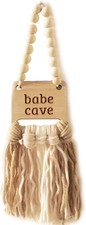 Babe Cave Sign - Wood Bead Garland - Boho Nursery Wall Decor for Girls and Boys