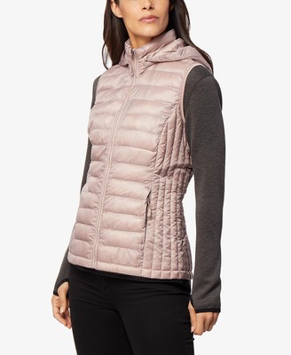 32 Degrees Hooded Packable Down Puffer Vest - Taupe
