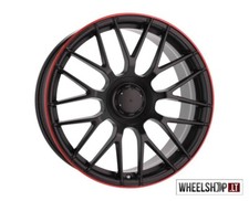 Mercedes Style R18 5x112 Alloy Wheels 4x 18 Inch Black Red Lip 8J ET45 Felgen