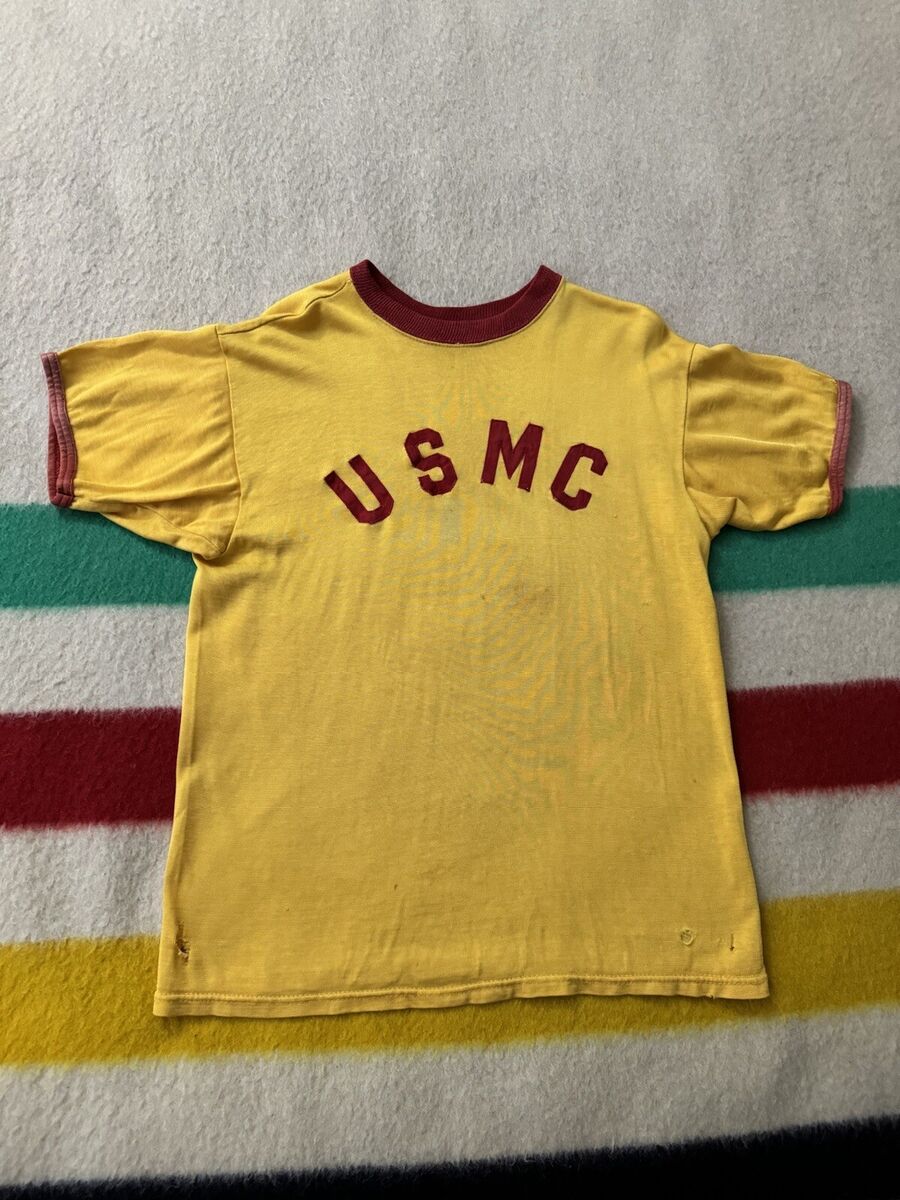 Vintage 50s USMC Marine Corps Durene Training Shirt Ringer Vintage 50s USMC Marine Corps Durene Training Shirt Ringer