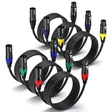 XLR Cables 1.5 Feet 6-Pack XLR Male to Female Microphone Cable 3-Pin Balanced...