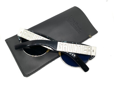 RARE!!! Jean Paul Gaultier 56-8205 Vintage Sunglasses Black Silver