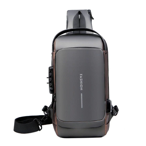 Men's Sling Backpack Waterproof Anti-theft Shoulder Crossbody Chest Bag USB Port - Picture 8 of 20